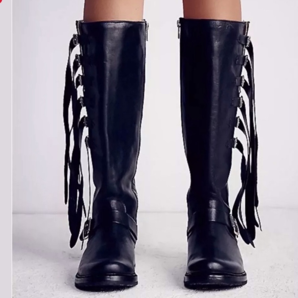 NEW Frye boots Black Veronica Strap Tall Size 6 - Picture 4 of 8